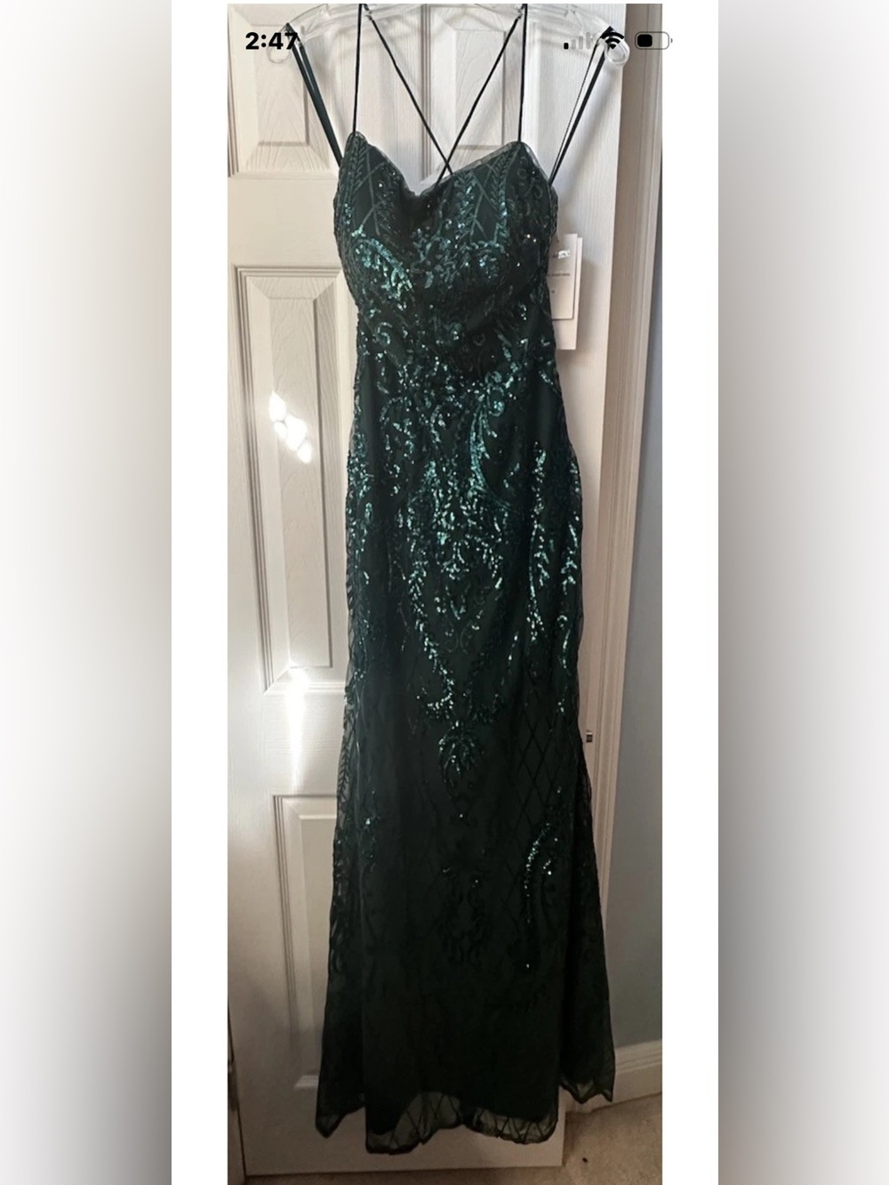 PromGirl Emerald Green Sequin Maxi Dress